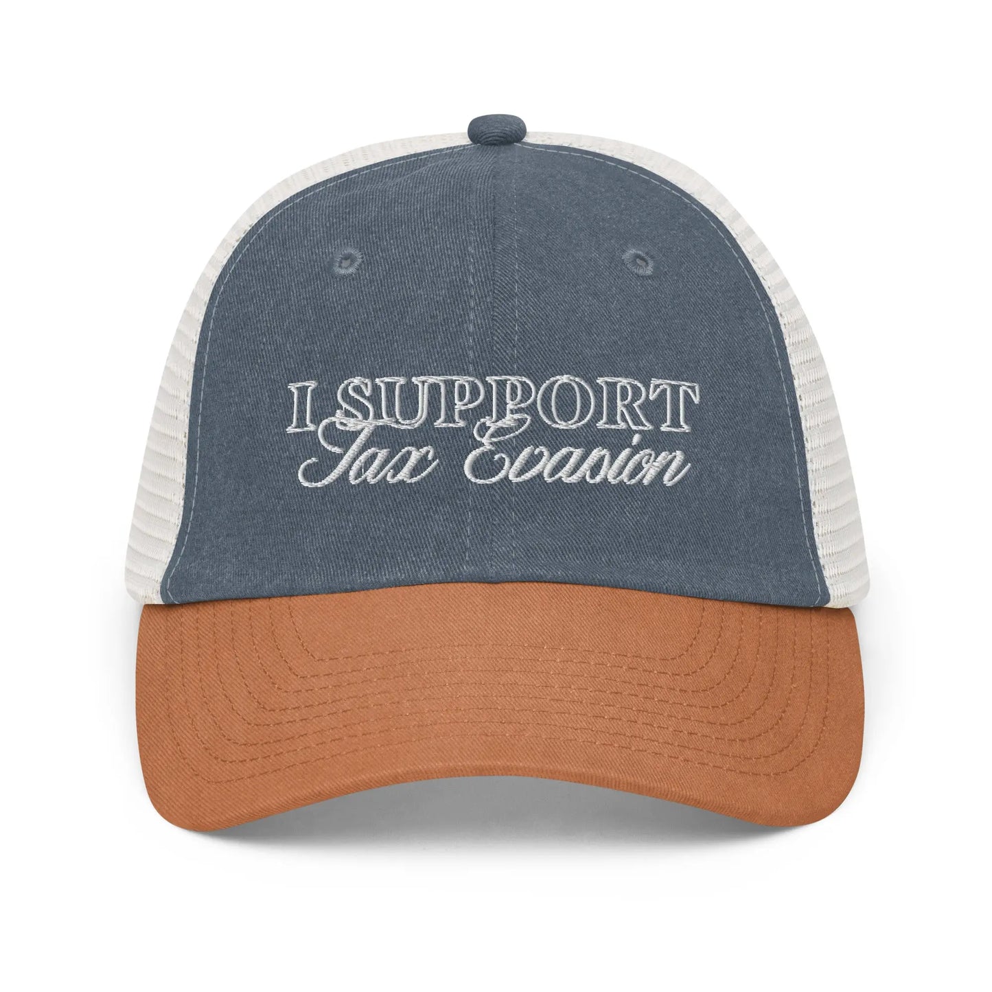 "I Support Tax Evasion" Vintage Trucker Cap Spirit Capital
